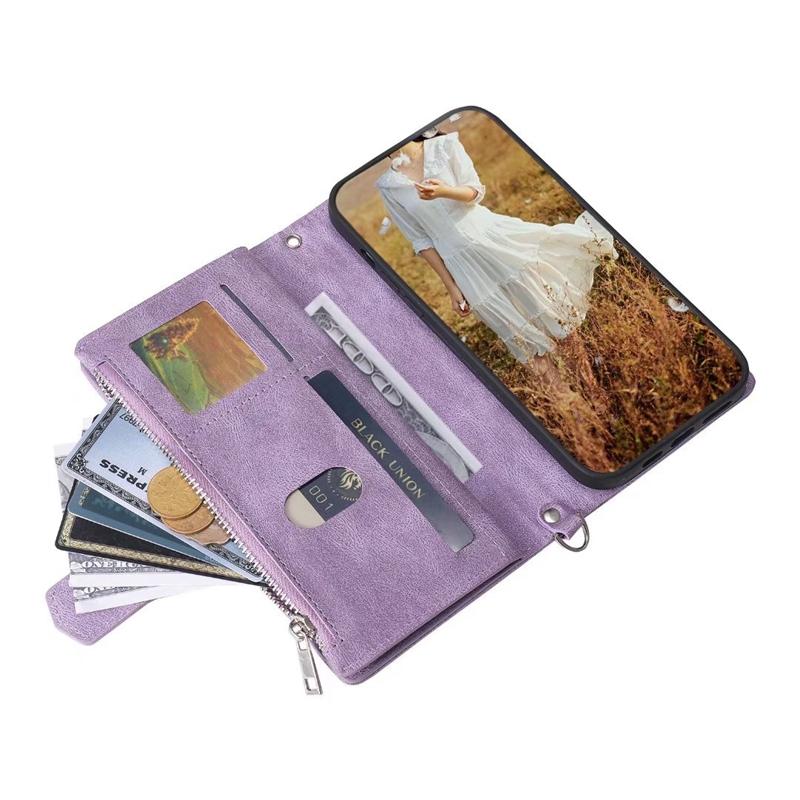 Lanyard Rhombic Leather Case for Samsung Galaxy S24 S25 Ultra S23 FE S22 S21 S20 Plus Note20 A17 A07 A56 Flip Wallet Card Cover