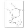 Family Together Line Draw Art Painting Modern Canvas Poster Print Minimalist Wall Art Pictures for Living Room Home Decor