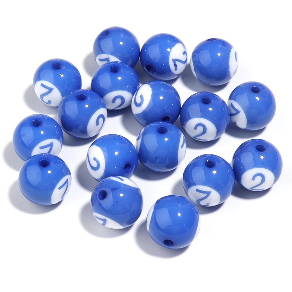 10/50Pcs Colorful Billiards Shape Round Beads Loose Spacer Acrylic Beads For DIY Bracelet Keychain Jewelry Making Accessories