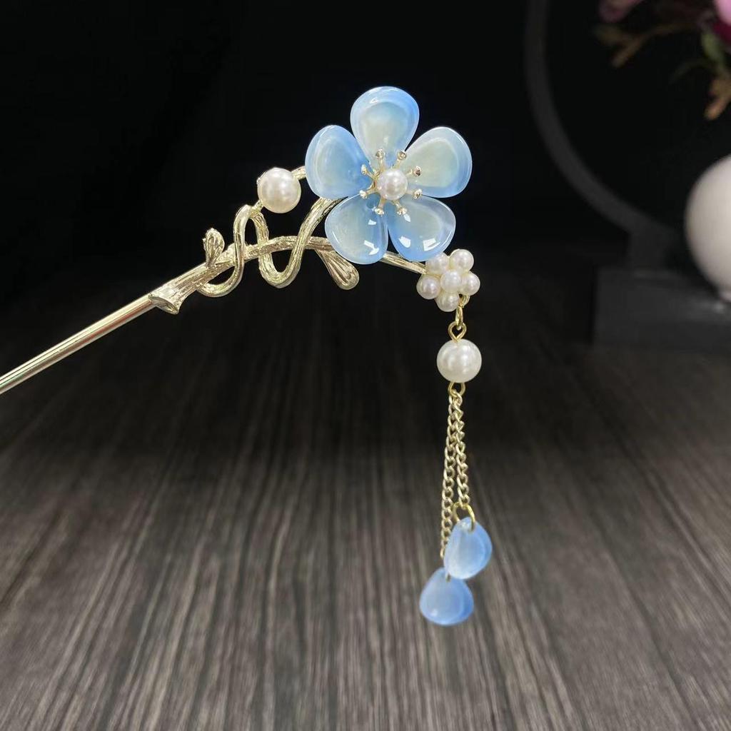 Vintage Hårnål med Tofsar: Elegant huvudbonad inspirerad av Hanfu