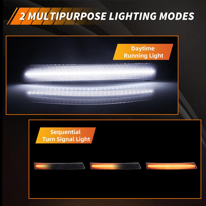 2Pcs Front Bumper Turn Signal Light DRL Light Parking Light With Dynamic LED For 2006 2007 2008 2009 2010 Volkswagen Passat