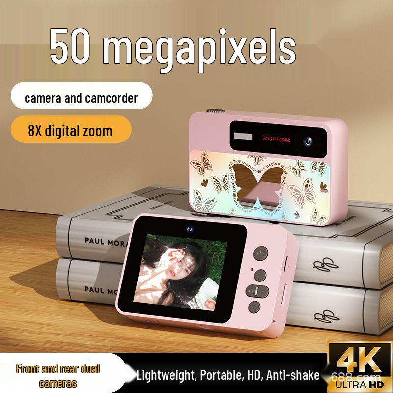 

Portable Retro Mini CCD Card Camera with Butterfly Gradient - Ideal Entry-Level Gift for Young People