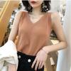 Ice Silk T-shirt Knit Bottoming Camisole Tank Top Women's Summer Inside V-neck Slim Outer Sleeveless Tops
