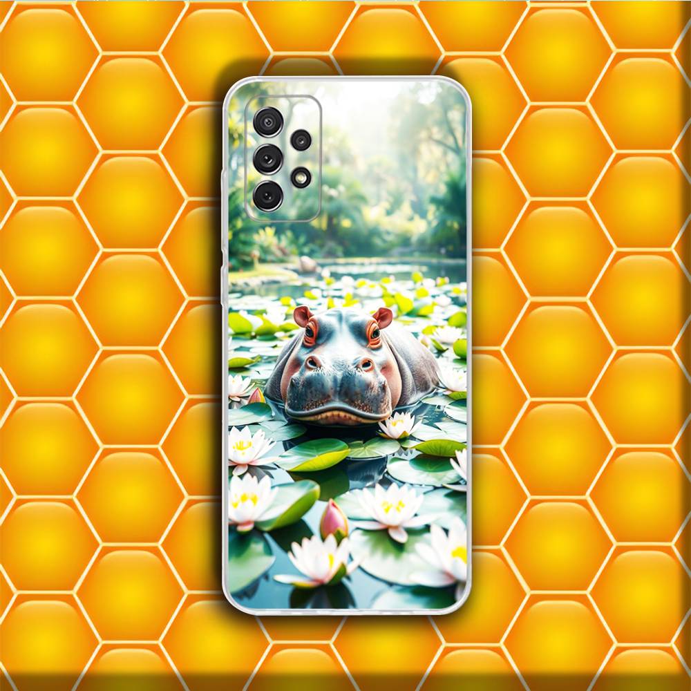 Cute Hippo Hippopotamus Phone Case Silicone For Samsung S30,23,21,22,20 FE lite,S10,9,PIus Note20ultra Soft Transparent
