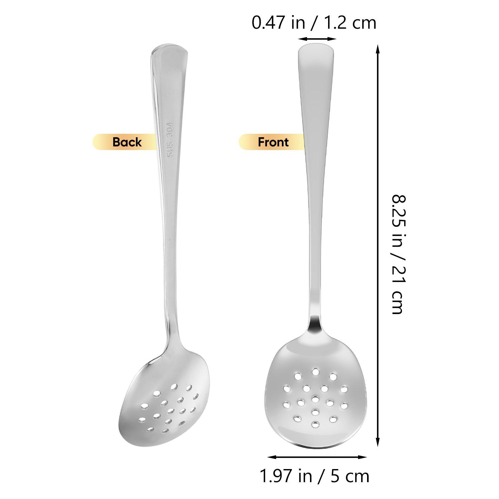 Stainless Steel Food Serving Colander Spoon Polished Hollow Soup Scoop Salad Scoop Kitchen Utensil Tableware Large