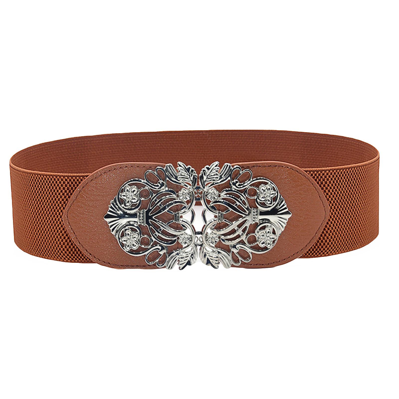 

(проектор)Женский модный винтажный широкий эластичный пояс с эластичной пряжкой One Size