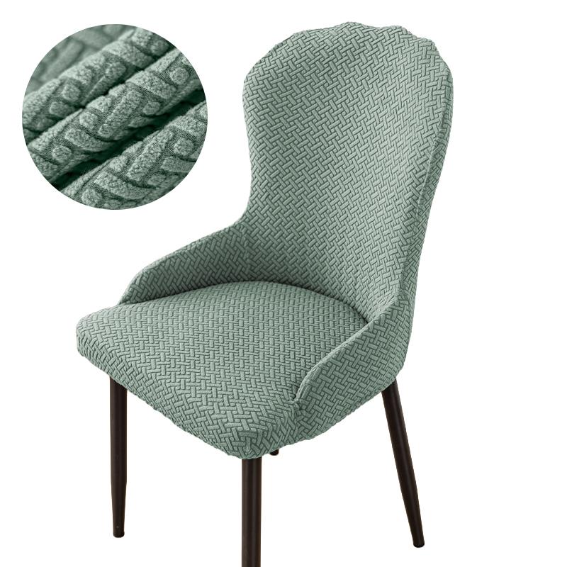 1PC Elastic Stretch Small Armchair Cover Checkered Jacquard Chair Slipcover All-inclusive Curved Chair Protector for Dining Home