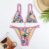 Damebadedrakt i ett stykke, Damefargeblokkert suspender, Sexy ryggløs bikini