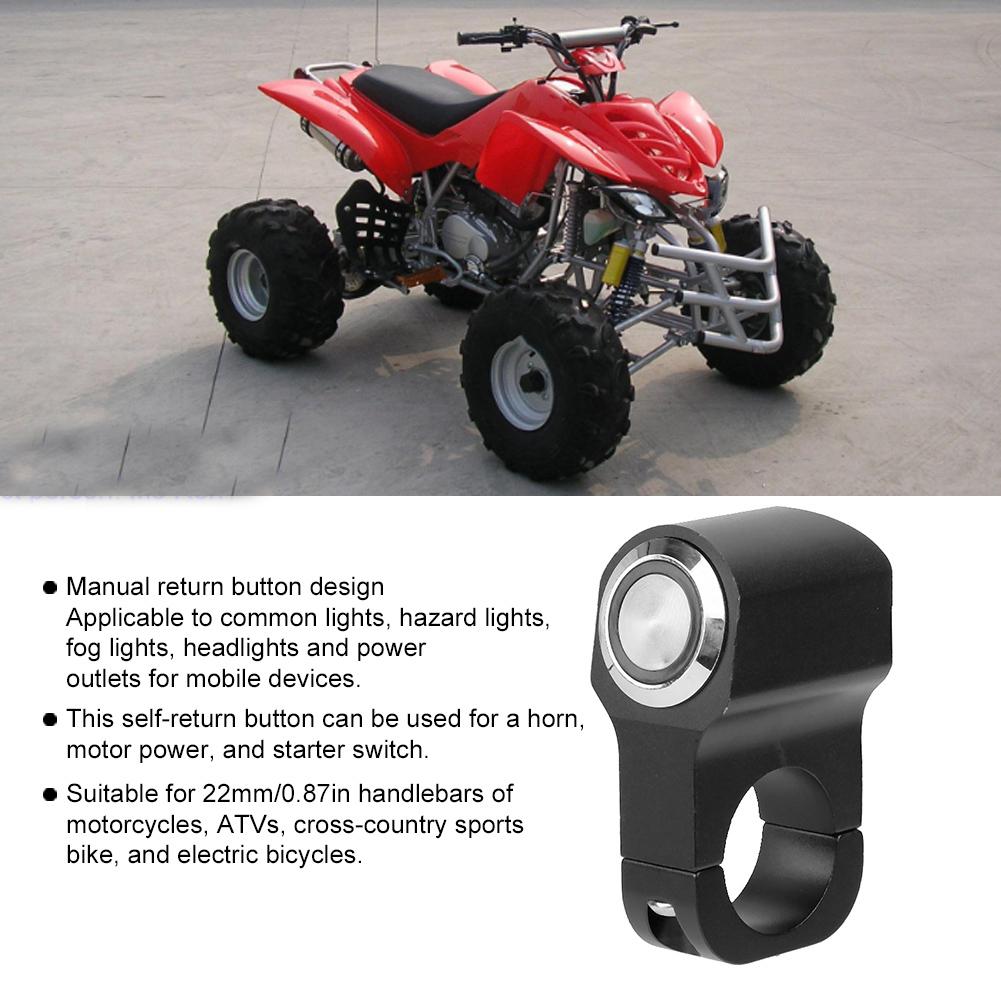 22mm 0.87in Waterproof Steel Spotlights Headlight Handlebar Switch for Motorcycle ATV