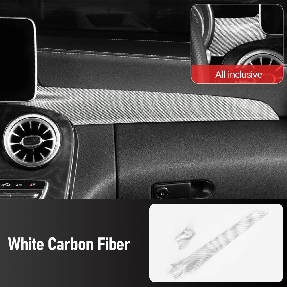 

2 шт. Автомобильная текстура из углеродного волокна для центральной консоли, панели приборов, защитная крышка, отделка для Mercedes Benz 15-21 C W205 16-21 GLC X25