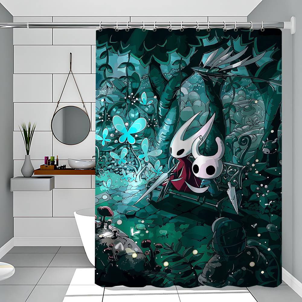 

H-Hollow Knight Занавеска для душа Пейзаж на открытом воздухе Летние каникулы Декор для ванной комнаты Праздничная Полиэстеровая занавеска для ванны с крючками 150x180 cm