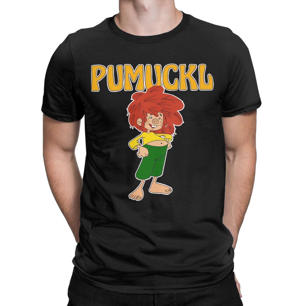 Pumuckl Cute T Shirt Men's  100% Cotton Humorous T-Shirt Round Collar Anime Cartoon Tee Shirt Short Sleeve Clothing Summer