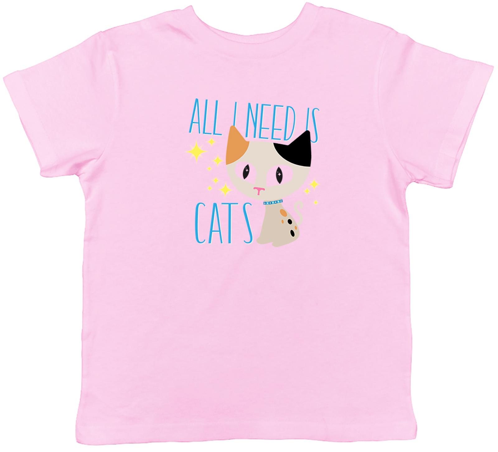 All I Need Is Cats (Light Spotty Cat) Childrens Kids T-Shirt Boys Girls 120