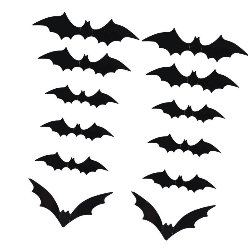 Halloween Netopýři Samolepky Lepicí PVC Samolepka Realistická Létající Netopýr Samolepka Nástěnné Samolepky Na Okno Zeď Halloween Dekorace