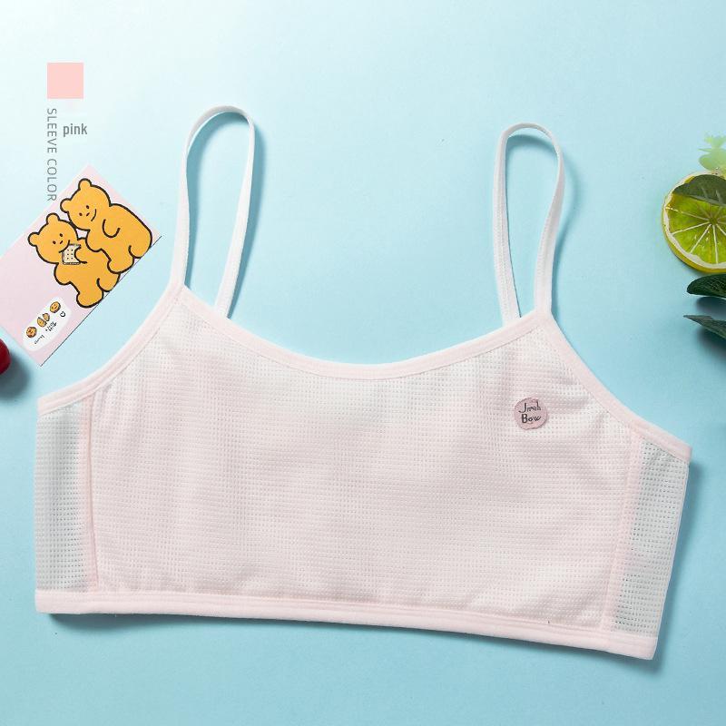 Teen Girls' Breathable Mesh Strappy Vest Bra - Anti-Nipple Summer Style