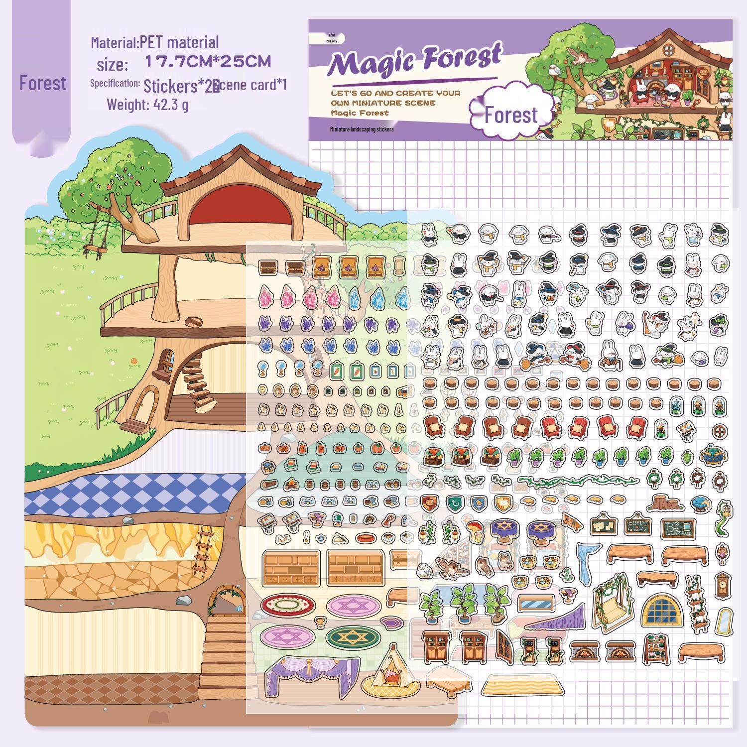 Yuxianpet 3D Miniature Fun World Diorama Stickers for Children s Scrapbook Collage