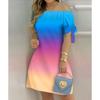 Women's Casual Fashion Home Gradient One Shoulder Dress