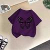 T-shirt décontracté à manches courtes pour enfants - T-shirt d'été ample pour filles avec nœud