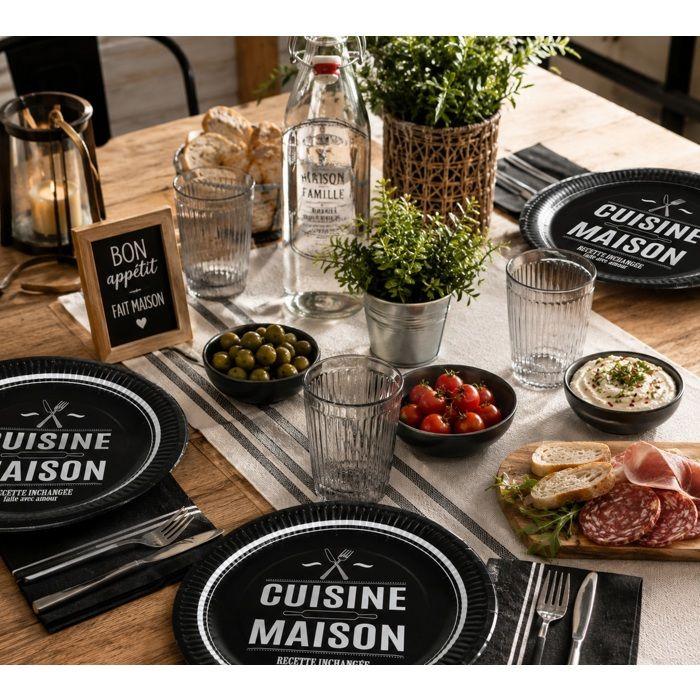 Set de 10 assiettes en carton 23 cm Ma cuisine