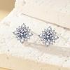 Korean Style Luxury Sunflower Zirconia Stud Earrings with Niche Design