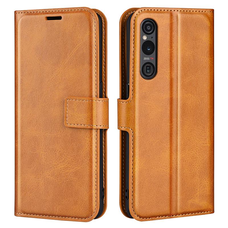 For Sony Xperia 1 VI Case Calf Texture Wallet PU Leather Flip Folio Phone Cover