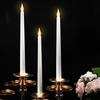 2Pcs Flameless Taper Long Candles Battery Operated Fake Flickering LED 3D Candlesticks Dinner Halloween Table Party Decor