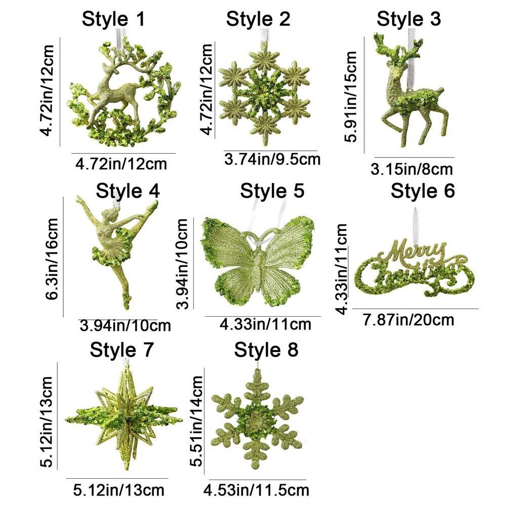 Sparkle Powder Snowflake Elk Ballet Girl Pendants Gold Sequins Christmas Decorations  Navidad Gifts