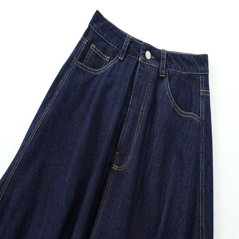 Fashion Style 2024 Fall and Winter New Women's Mid-Waist Cotton Balloon Style Casual Denim Skirt 6929290