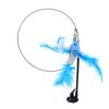 Funny Cat Feather Stick Interactive Handheld Cat Feather Wand with Suction Cup for CatsBlue Flying Fish