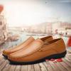 Fashion Men Leather Shoes Men Spring Loafers Slip on Business Casual Leather Shoes Classic Soft Moccasins Hombre Breathable Flats Shoes