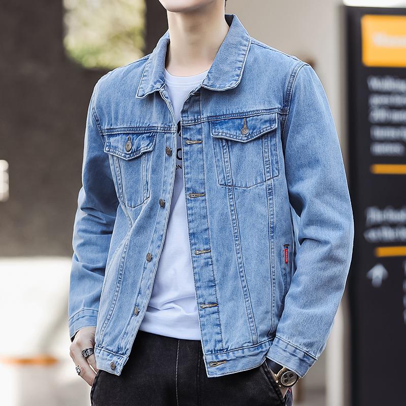 Men s Autumn Denim Jacket - Heavyweight, Loose Fit, Street Style Casual Workwear M