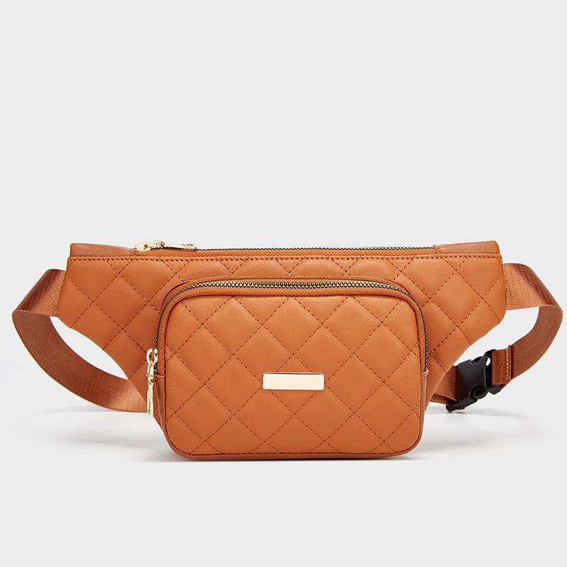 

Casual sports style fanny pack Girls crossbody shoulder bag Fashion embroidered diamond breast bag Multifunctional mini mobile phone bag світло-коричневого кольору