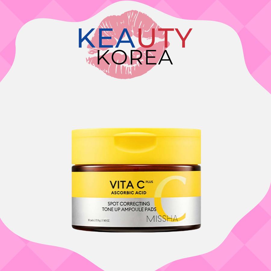 MISSHA Vita C Ascorbic Acid Spot Correcting Tone Up Ampoule Pads, 80 pads, 210g