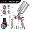 Professional HVLP Air Spray Gun Paint Sprayer 1000ML Gravity Feed Airbrush Kit For Car Furniture Painting - Red H827