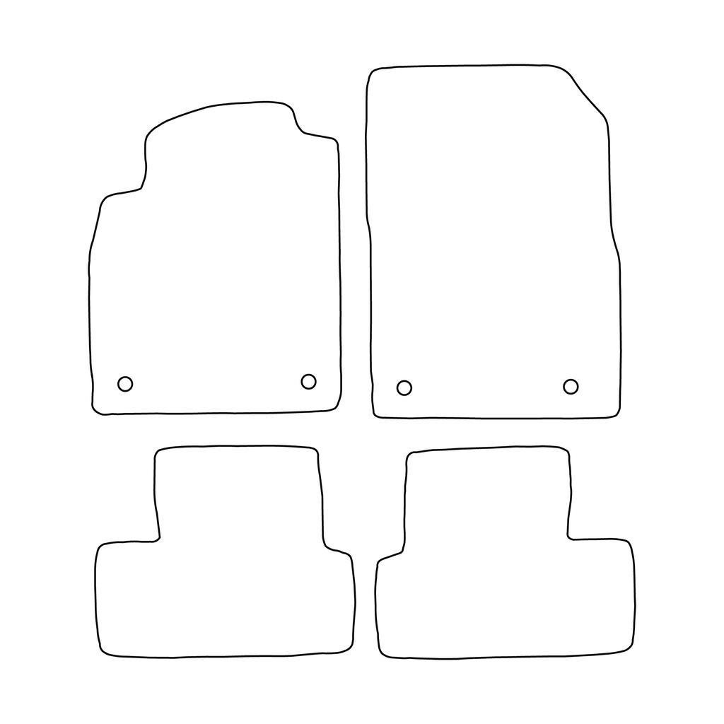 [Blm]Op010 Blue - Set Of Velour Floor Mats Suitable For Opel Astra J Iv 2009-2015 - Blue Trim