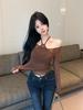 Oversize Womens Mesh Long Sleeve T Shirt With Oneshoulder And Embroidery For Fall Fashion