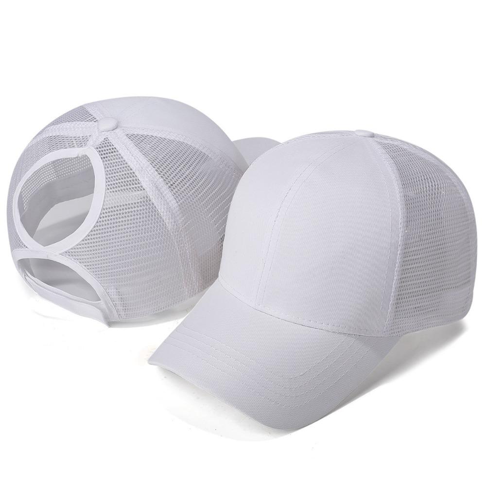 Hollow Out Back Ponytail Hats Breathable Mesh Visor Hat Mesh Baseball Caps for Women and Men