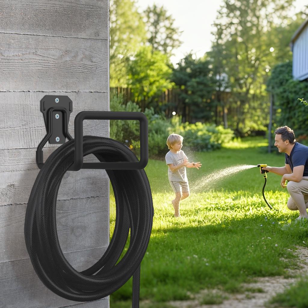 3Pcs Garden Hose Holder Metal Hose Reel Hanger Wall Hooks Organizer Heavy Duty Water Tube for Outdoor Indoor Garage Yard