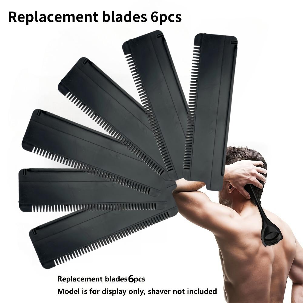 

Men s Back Hair Removal Kit - Safety Blade Shaver with Comfort Grip, Ergonomic DIY Tool for Chest & Back Grooming, No Power Needed Replace blades-6pcs