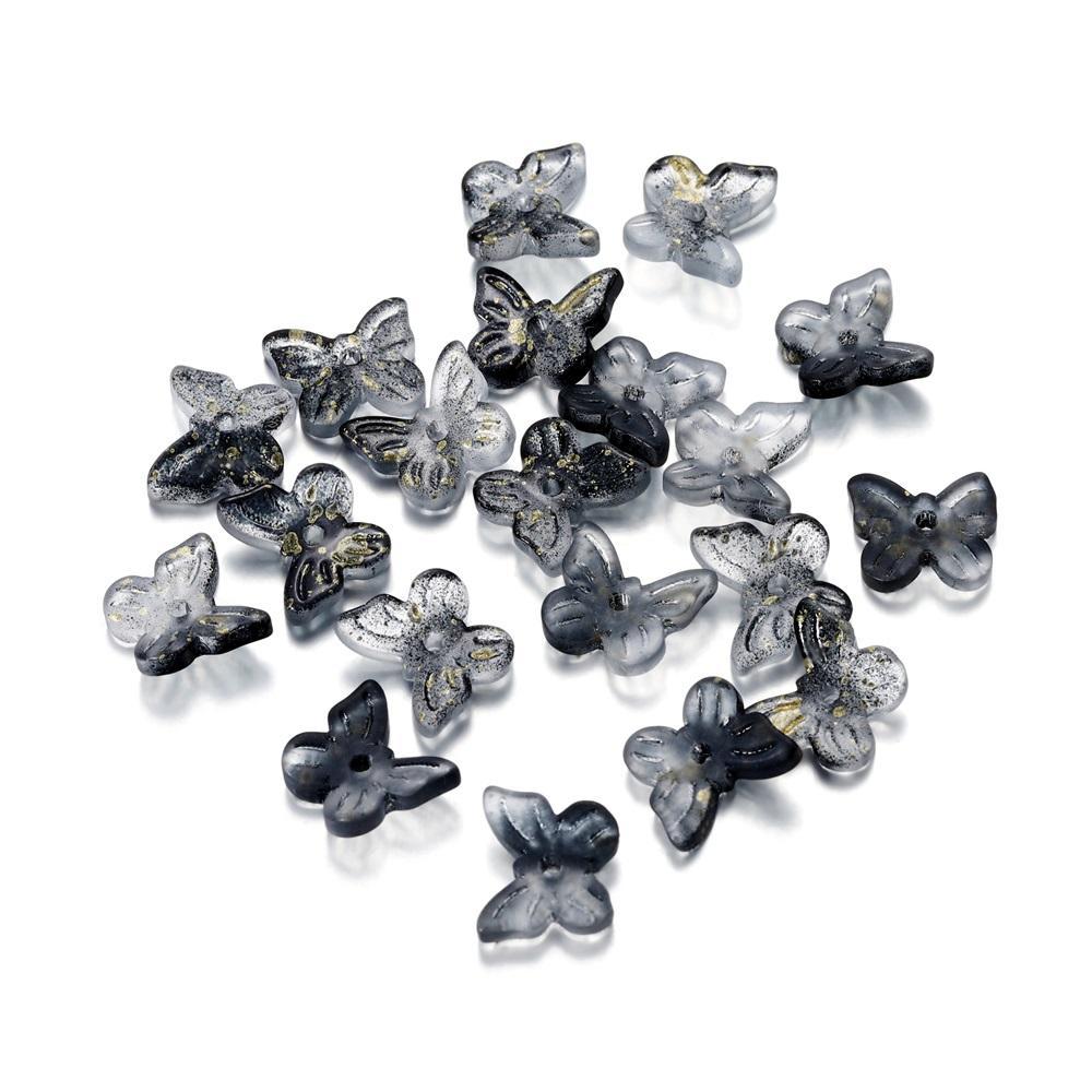 50pcs/bag Mixcolour  Butterfly Shape Glass Bead Seed Beads Loose Beads Bracelet For DIY Jewelry Making Finding Accessories