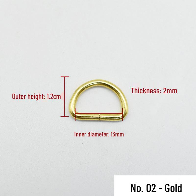 Högkvalitativa Metall D-rings Väskaccessoarer: Guld & Silver Förtjockad Kedjelänksspänne