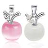 Girl Apple Shape Faux Opal Cubic Zirconia Silver Plated Pendant for Necklace