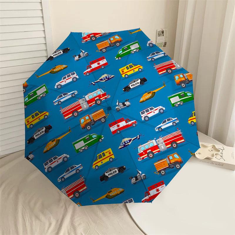 

1PC Ambulance Firetruck Umbrella-8-Rib Reinforced, Automatic Open, Lightweight & Durable, Cute Fashion Accessory for Outdoor-T345
