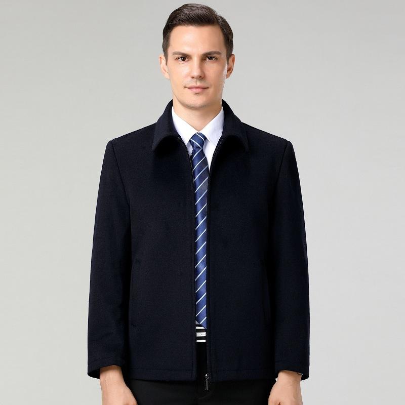 

Высококачественная мужская кашемировая короткая куртка, новый стиль для среднего и пожилого возраста, осень и зима, свободная теплая деловая повседневная куртка для папы 4XL