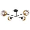 Asturia Black Ceiling Lamp 4-Flat Golden Lamp E27