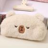 Zipper Capybara Pencil Case Cartoon Stationery Bag Portable Plush Animal Pen Bag  Student
