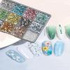12Grids Sparkle 3D Nail Art Rhinestones+Tools 2Mm Brilliant Diamond Nail Charms Nail Decoration Manicure Accessory