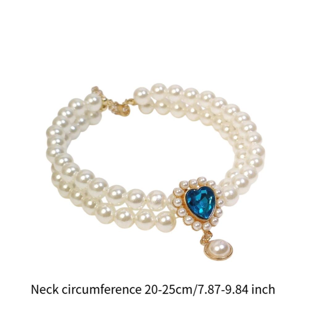 Halskette für Haustiere mit Perlen Verstellbares Hundehalsband für kleine Rassen