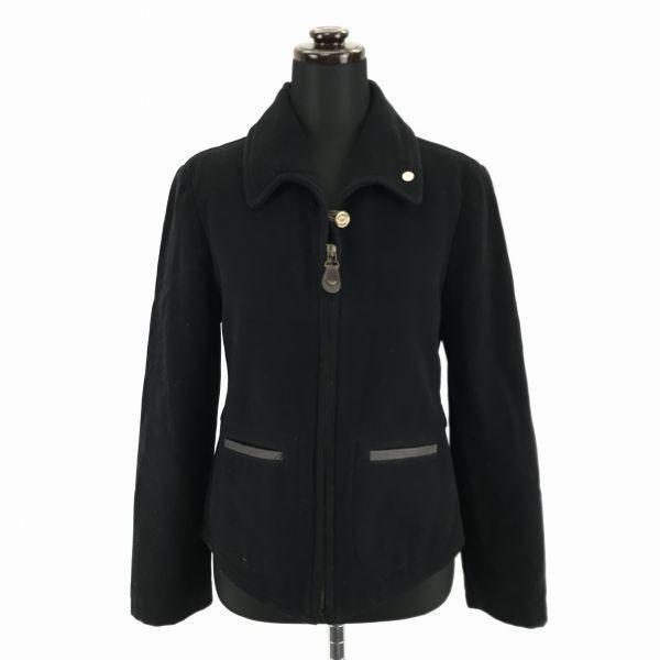 

80s-90s Vintage/Italian Made ARMANI JEANS/Short Wool Zip Blouson Jacket/USA6/Women’s S-M/Black/