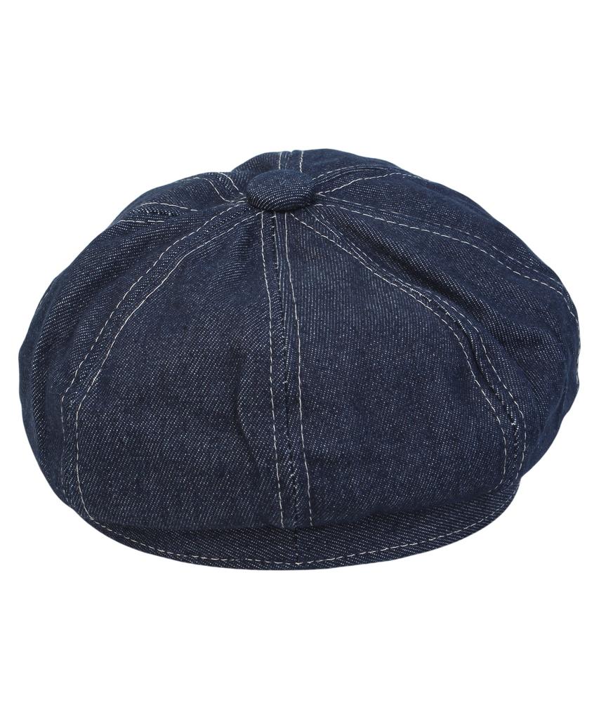 Yunibeosyeolkemiseuteuli Dark Denim Logo Newsboy Cap